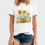 Sunflowers Coming Out Of Book Watercolor, Tricou Barbati (Unisex)