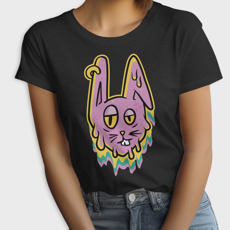 Trippy Melting Bunny, Tricou Femei