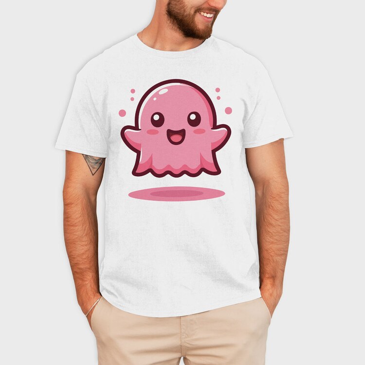 Bubbly Pink Ghost, Tricou Barbati (Unisex)