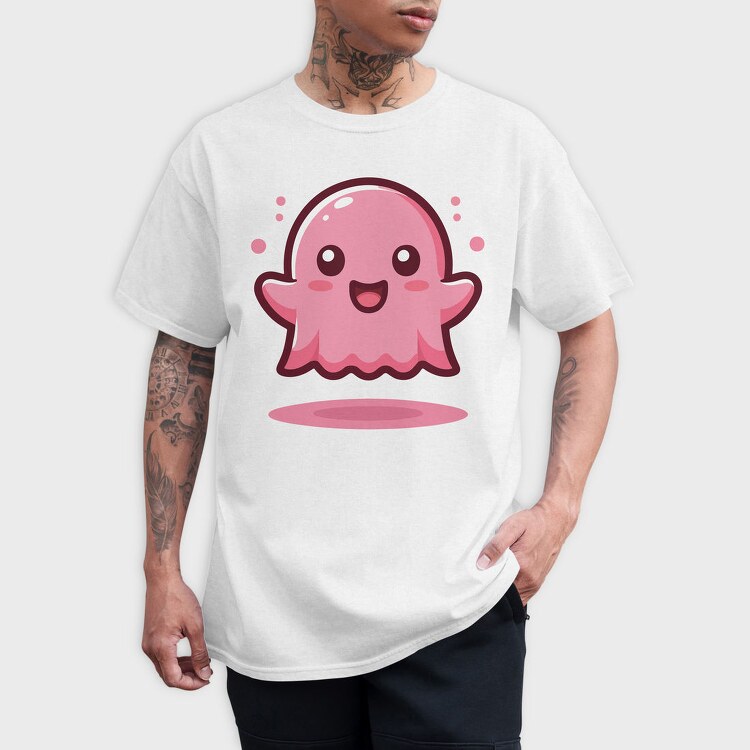 Bubbly Pink Ghost, Tricou Barbati (Unisex)