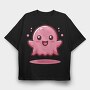 Bubbly Pink Ghost, Tricou Oversize Barbati (Unisex)