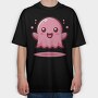 Bubbly Pink Ghost, Tricou Oversize Barbati (Unisex)