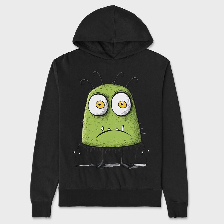Green Monster Face, Hanorac Oversize Barbati (Unisex)