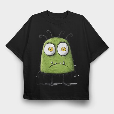 Green Monster Face, Tricou Oversize Barbati (Unisex)