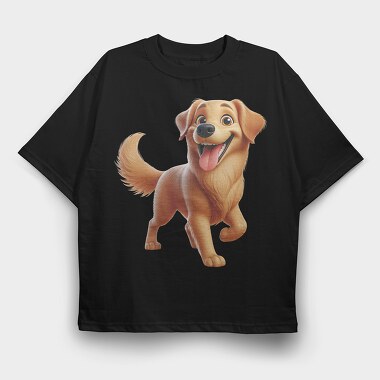 Happy Golden Smile, Tricou Oversize Barbati (Unisex)