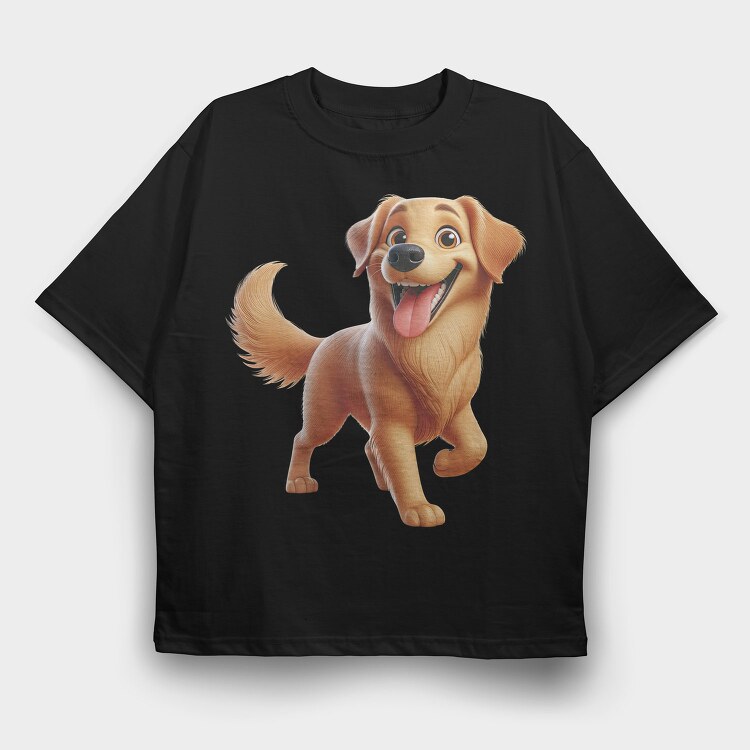 Happy Golden Smile, Tricou Oversize Barbati (Unisex)