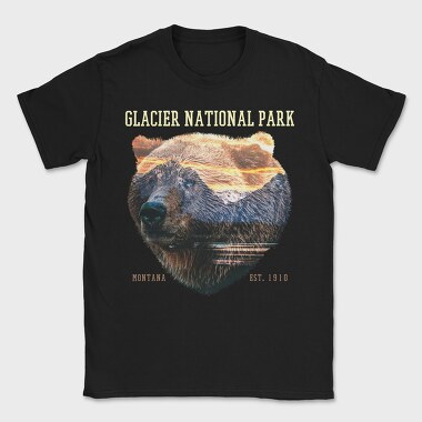 Glacier National Park Bear Lanscape, Tricou Barbati (Unisex)