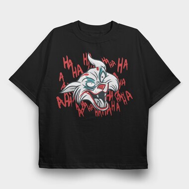 Clown Cat Joker, Tricou Oversize Barbati (Unisex)