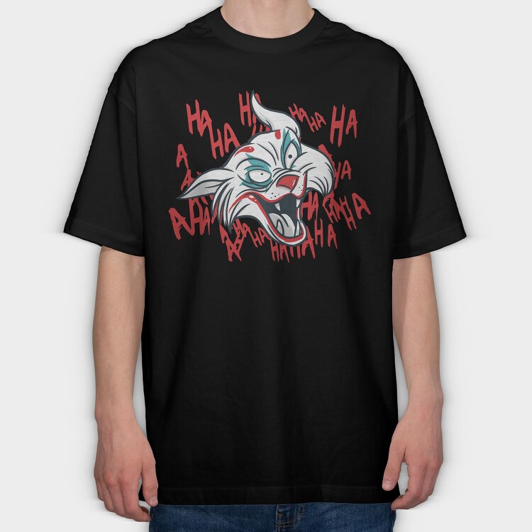 Clown Cat Joker, Tricou Oversize Barbati (Unisex)