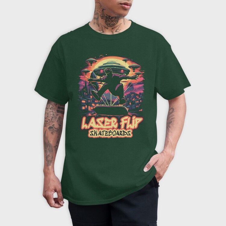 Trippy Skateboard Ufo Laserflip Skate, Tricou Barbati (Unisex)