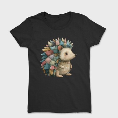 Hedgehog Patchwork Clipart, Tricou Femei