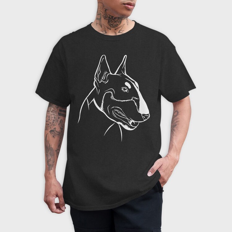 Bull Terrier Chalkboard, Tricou Barbati (Unisex)