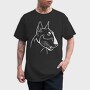 Bull Terrier Chalkboard, Tricou Barbati (Unisex)