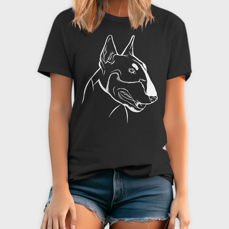 Bull Terrier Chalkboard, Tricou Barbati (Unisex)