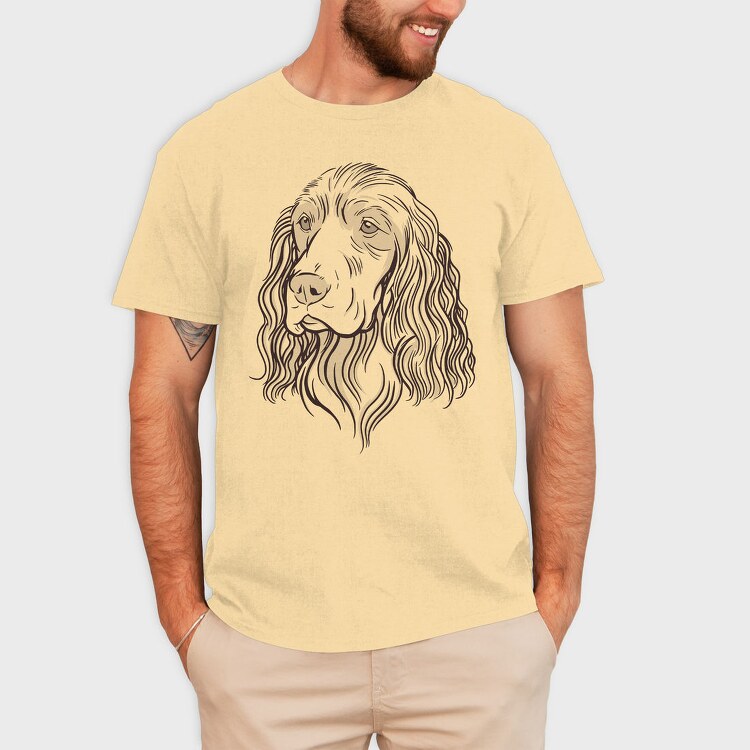 Cocker Illustration Spaniel Dog, Tricou Barbati (Unisex)