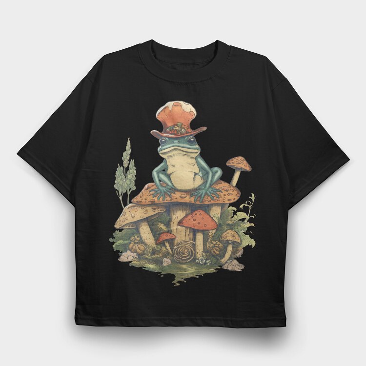 Magical Frog Magician, Tricou Oversize Barbati (Unisex)