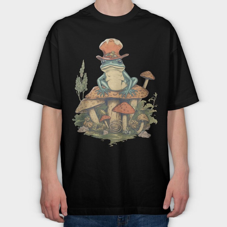 Magical Frog Magician, Tricou Oversize Barbati (Unisex)
