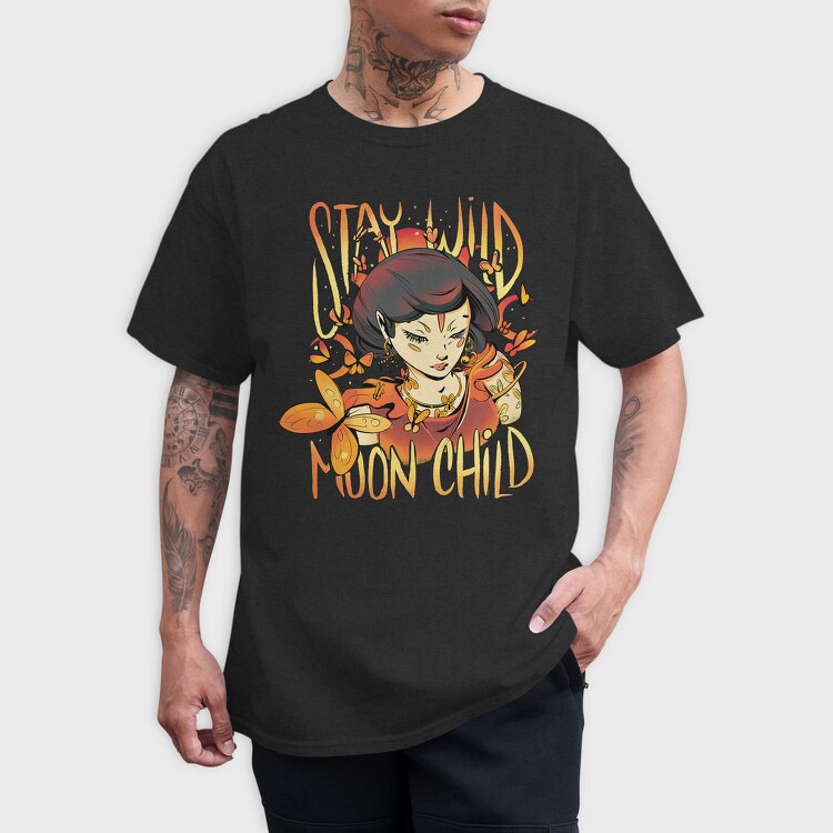Magical Woman With Butterflies Moon Child, Tricou Barbati (Unisex)