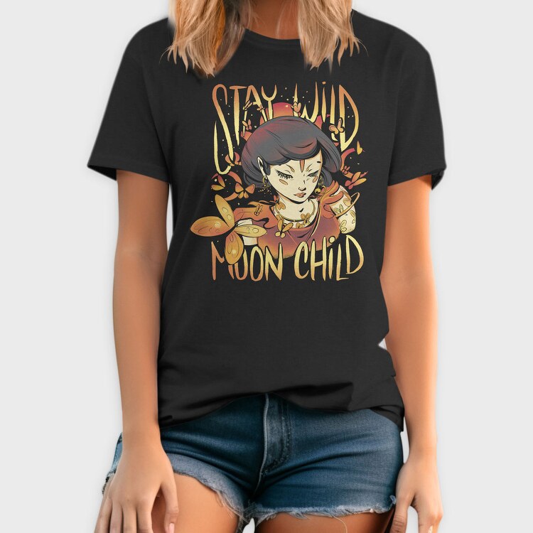Magical Woman With Butterflies Moon Child, Tricou Barbati (Unisex)