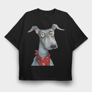 Greyhound Bandana, Tricou Oversize Barbati (Unisex)