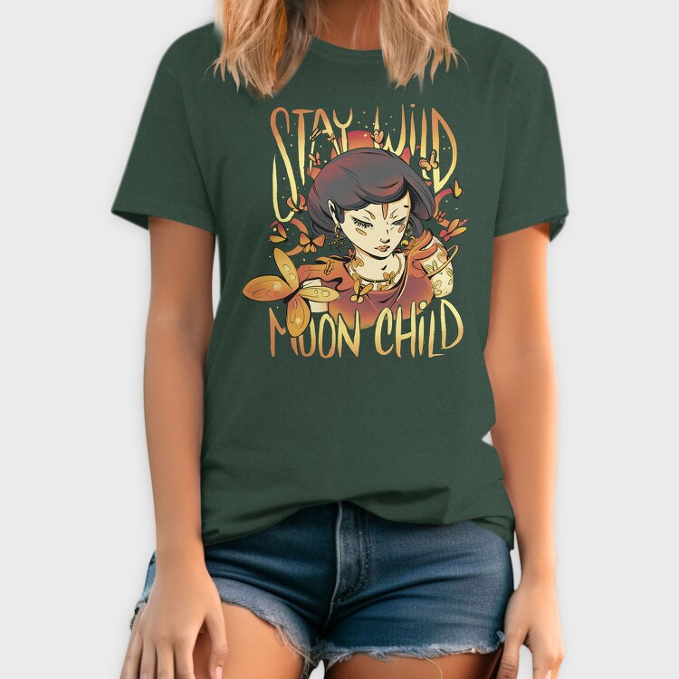 Magical Woman With Butterflies Moon Child, Tricou Barbati (Unisex)
