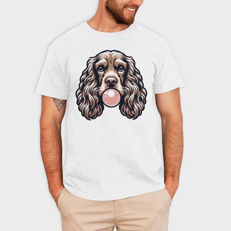 Cocker Spaniel Chewing Gum, Tricou Barbati (Unisex)