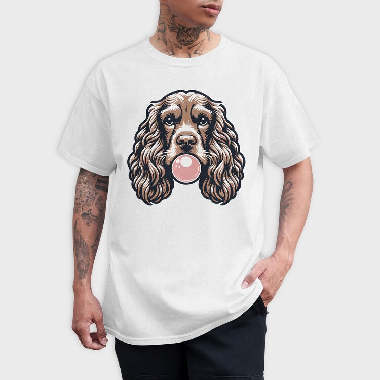 Cocker Spaniel Chewing Gum, Tricou Barbati (Unisex)