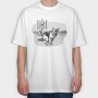 Funny Dog Sign No Dogs Allowed, Tricou Oversize Barbati (Unisex)
