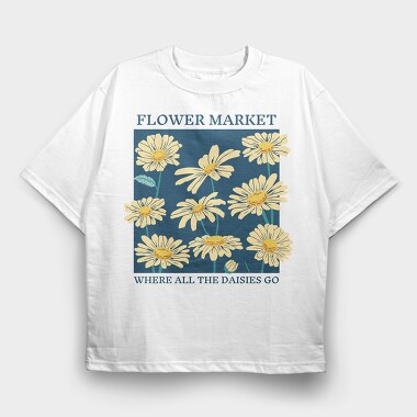 Flower Market Daisies, Tricou Oversize Barbati (Unisex)