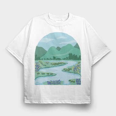 Flower Meadow, Tricou Oversize Barbati (Unisex)