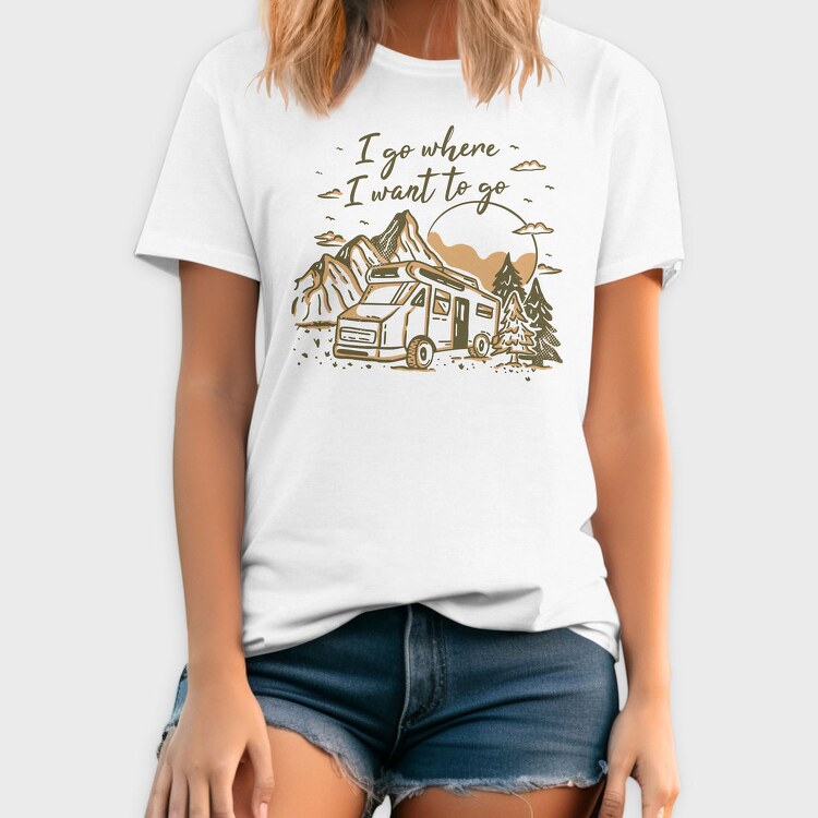 Van Car Driving In Forest Van Life Let S Live, Tricou Barbati (Unisex)