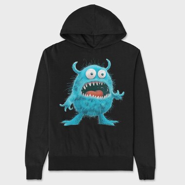 Blue Monster Smile, Hanorac Oversize Barbati (Unisex)