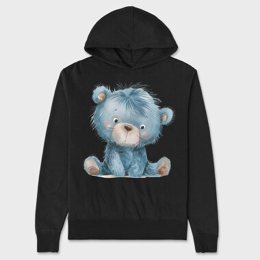 Blue Bear Sitting, Hanorac Oversize Barbati (Unisex)