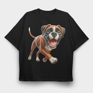 Boxer Smiling Face, Tricou Oversize Barbati (Unisex)