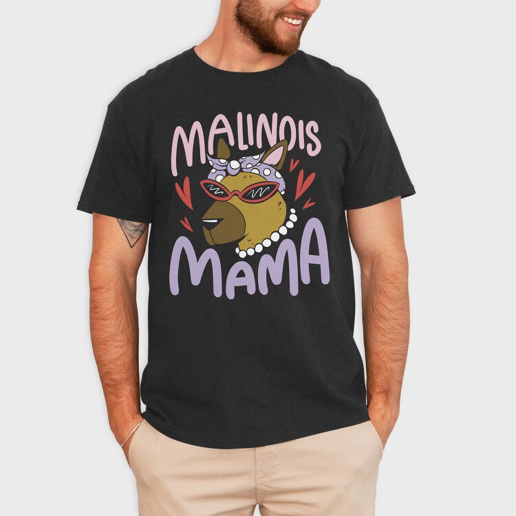 Female Dog With Sunglasses Malinois Mama, Tricou Barbati (Unisex)