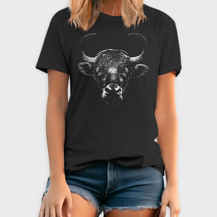 Bull Wild Monochrome, Tricou Barbati (Unisex)