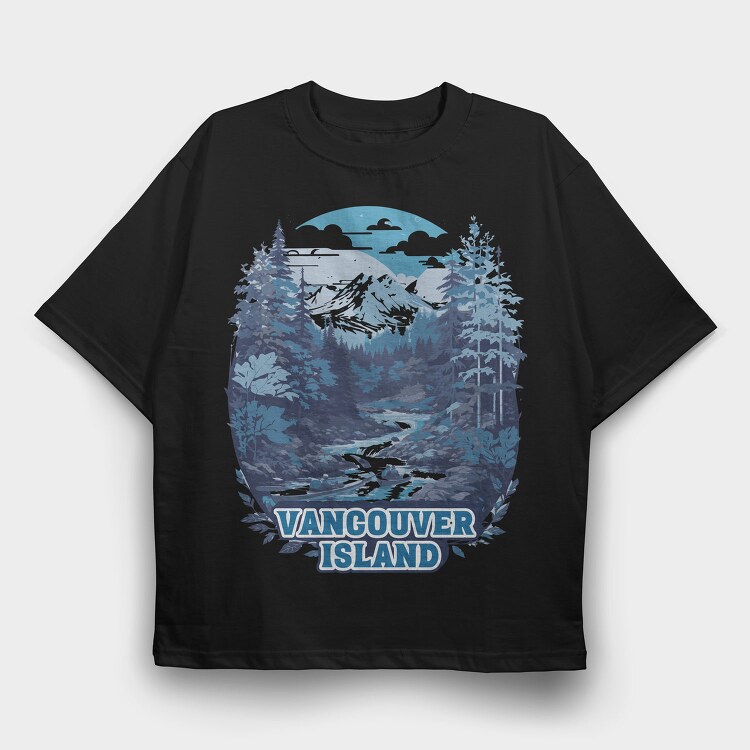 Vancouver Island Nature Tote, Tricou Oversize Barbati (Unisex)