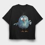 Blue Bird Clipart, Tricou Oversize Barbati (Unisex)