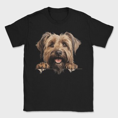 Briard Peeking, Tricou Barbati (Unisex)