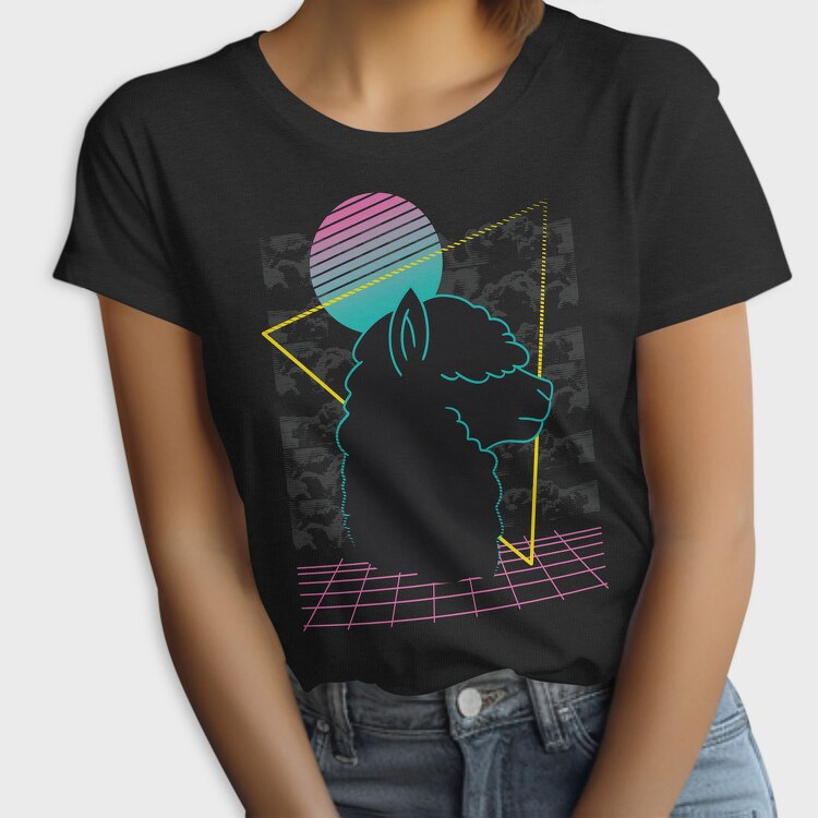 Vaporwave Alpaca Retro, Tricou Femei