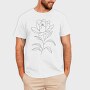 Magnolia Flower Line Art, Tricou Barbati (Unisex)