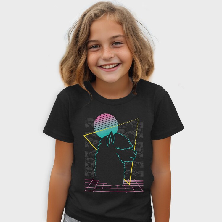 Vaporwave Alpaca Retro, Tricou Copii