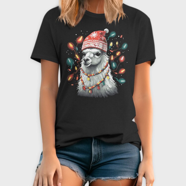 Festive Llama Christmas, Tricou Barbati (Unisex)