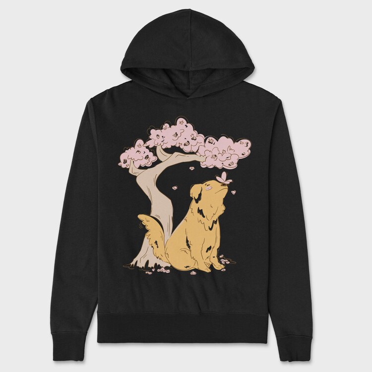 Golden With Butterfly, Hanorac Oversize Barbati (Unisex)