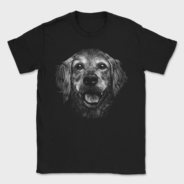 Golden Retriever Monochrome, Tricou Barbati (Unisex)