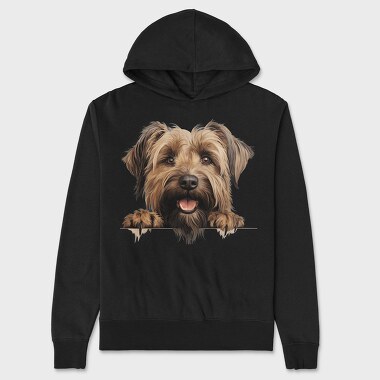 Briard Peeking, Hanorac Oversize Barbati (Unisex)