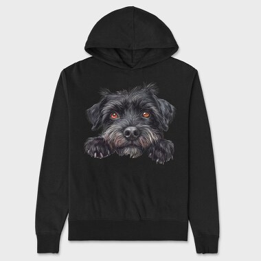Black Peeking Dog, Hanorac Oversize Barbati (Unisex)