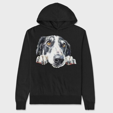 Borzoi Peeking Face, Hanorac Oversize Barbati (Unisex)