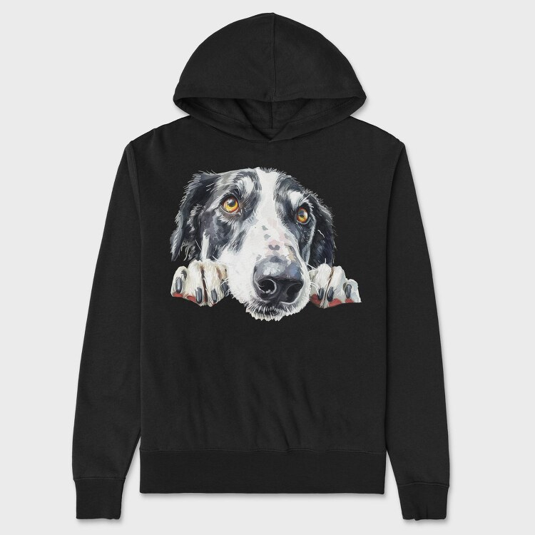 Borzoi Peeking Face, Hanorac Oversize Barbati (Unisex)