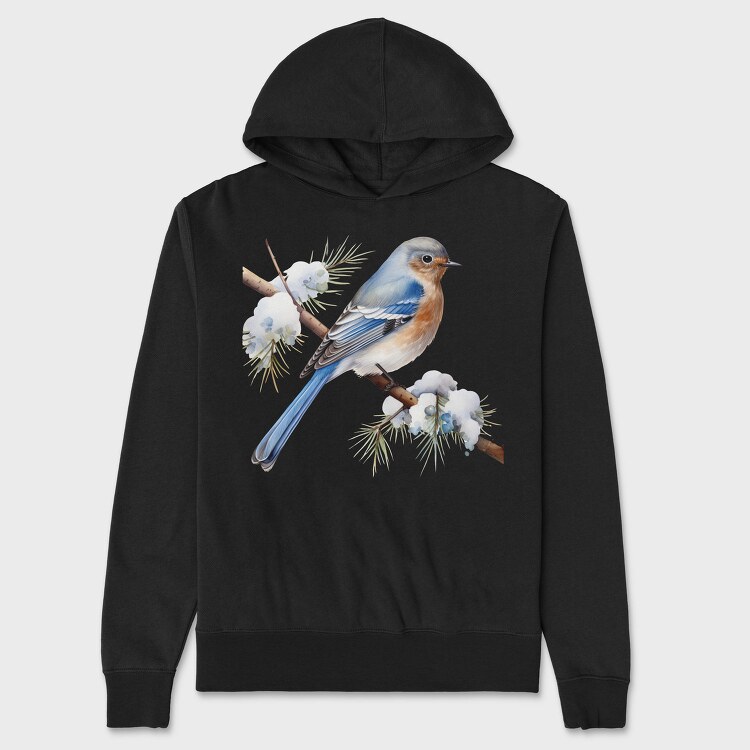 Blue Bird Snow, Hanorac Oversize Barbati (Unisex)